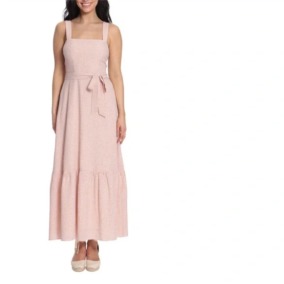 London Times | Dresses | London Times Smocked Square Neck Maxi Dress In  Rust Pink Color New With Tag | Poshmark